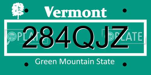 284QJZ Vermont License Plate