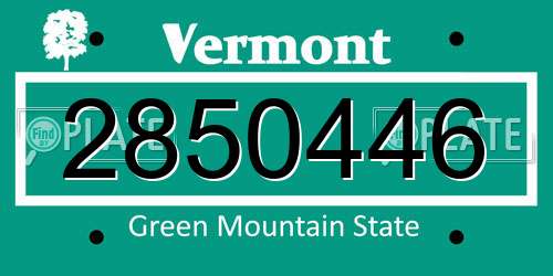 2850446 Vermont License Plate