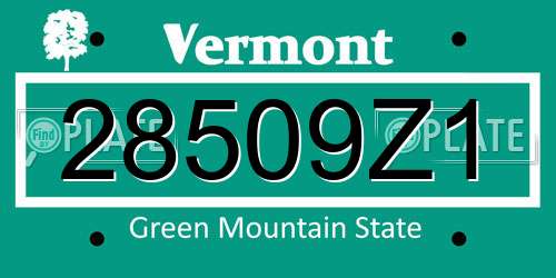 28509Z1 Vermont License Plate