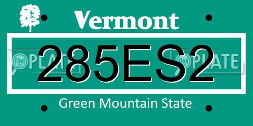 285ES2 Vermont License Plate