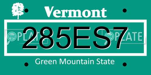 285ES7 Vermont License Plate