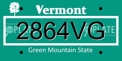 2864VG Vermont License Plate