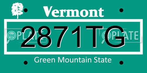 2871TG Vermont License Plate