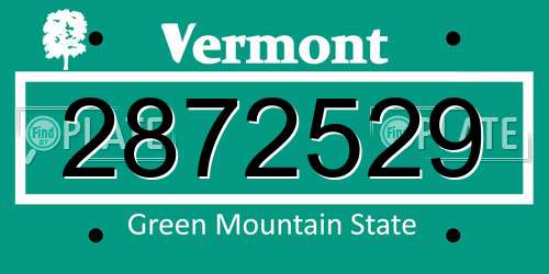 2872529 Vermont License Plate