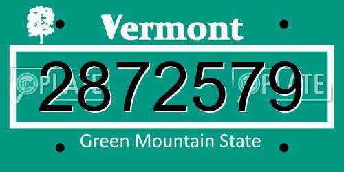 2872579 Vermont License Plate
