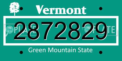2872829 Vermont License Plate