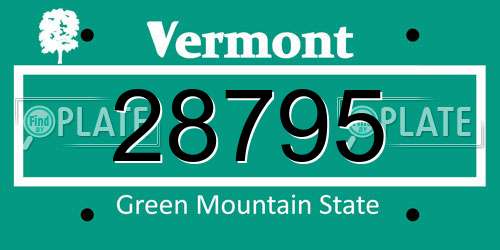 28795 Vermont License Plate