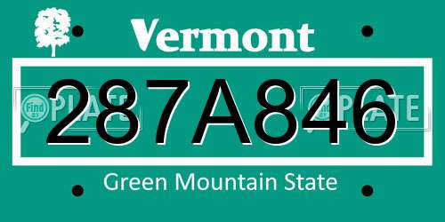 287A846 Vermont License Plate