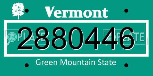 2880446 Vermont License Plate