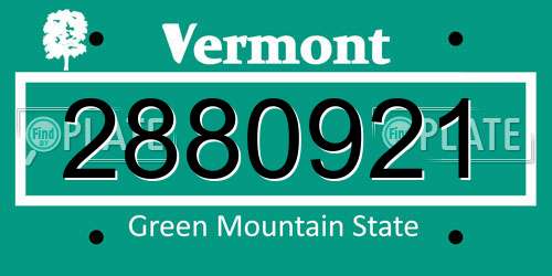 2880921 Vermont License Plate