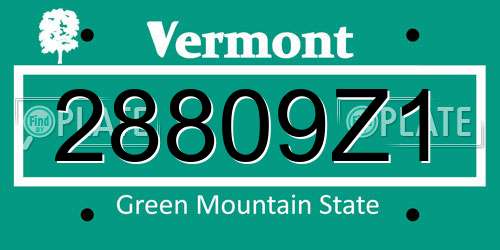 28809Z1 Vermont License Plate