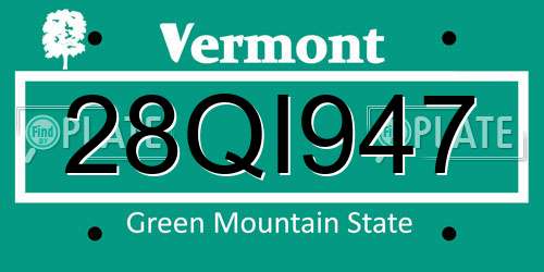 28QI947 Vermont License Plate