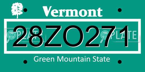 28ZO271 Vermont License Plate