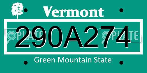 290A274 Vermont License Plate