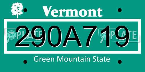 290A719 Vermont License Plate