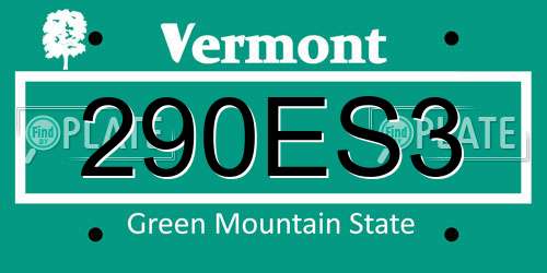 290ES3 Vermont License Plate