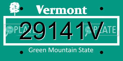 29141V Vermont License Plate