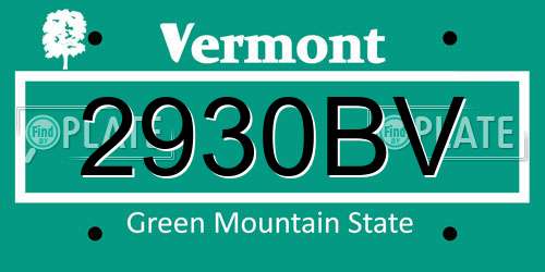 2930BV Vermont License Plate