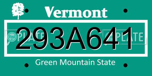 293A641 Vermont License Plate
