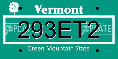 293ET2 Vermont License Plate