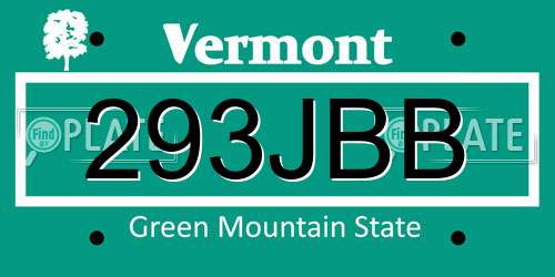 293JBB Vermont License Plate