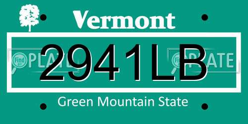2941LB Vermont License Plate