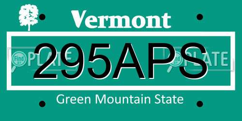295APS Vermont License Plate