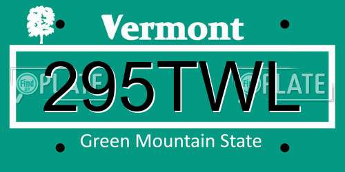 295TWL Vermont License Plate