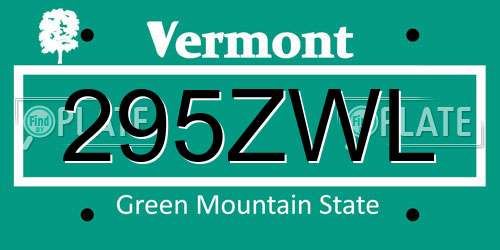 295ZWL Vermont License Plate