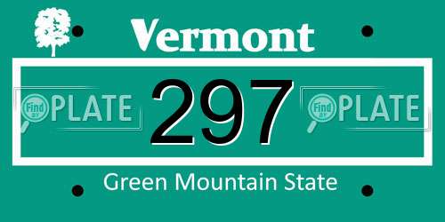 297 Vermont License Plate