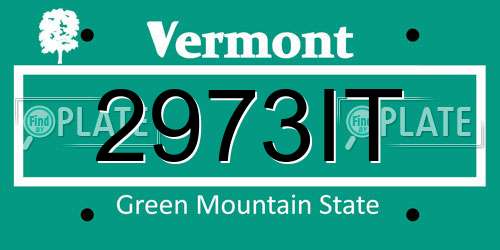 2973IT Vermont License Plate