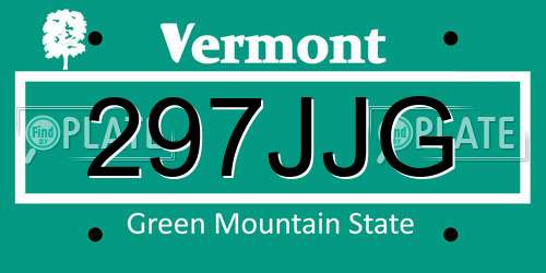 297JJG Vermont License Plate