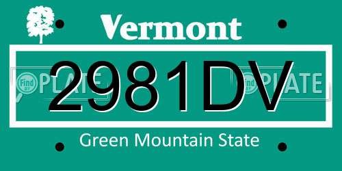 2981DV Vermont License Plate