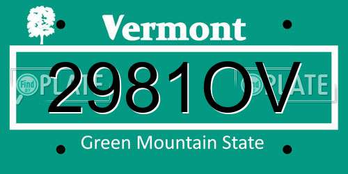2981OV Vermont License Plate