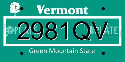 2981QV Vermont License Plate