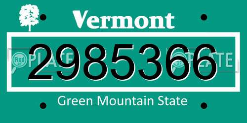 2985366 Vermont License Plate