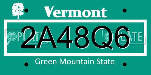 2A48Q6 Vermont License Plate