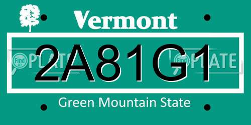 2A81G1 Vermont License Plate