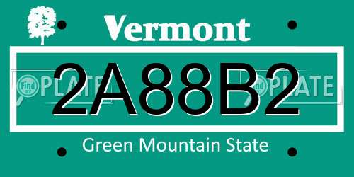 2A88B2 Vermont License Plate