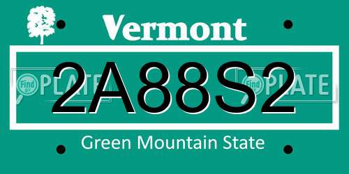 2A88S2 Vermont License Plate