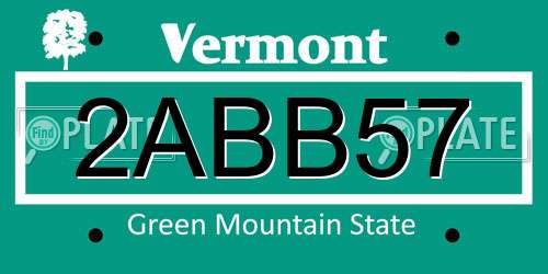 2ABB57 Vermont License Plate