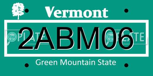 2ABM06 Vermont License Plate