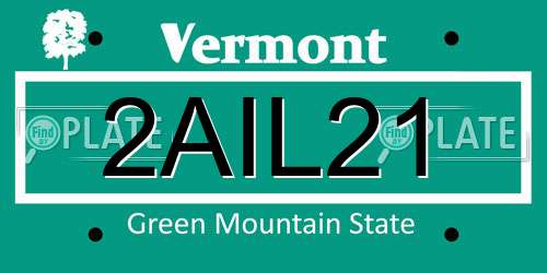 2AIL21 Vermont License Plate