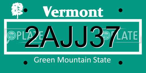 2AJJ37 Vermont License Plate
