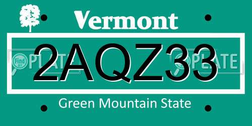 2AQZ33 Vermont License Plate