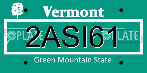 2ASI61 Vermont License Plate