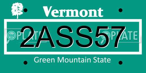 2ASS57 Vermont License Plate