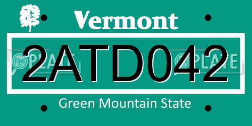 2ATD042 Vermont License Plate