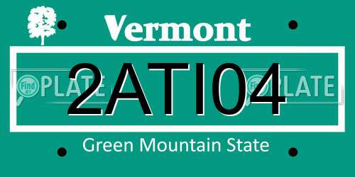2ATI04 Vermont License Plate