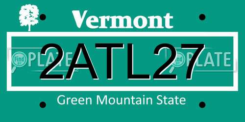 2ATL27 Vermont License Plate